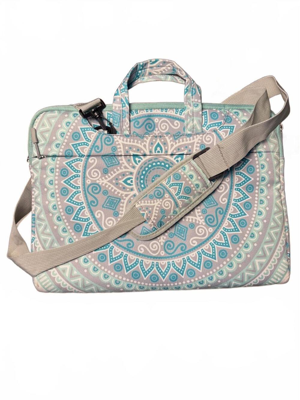 Mandala Patterned Laptop Bag with Shoulder Strap